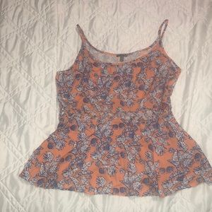 Charlotte Russe floral top & see thru mid section